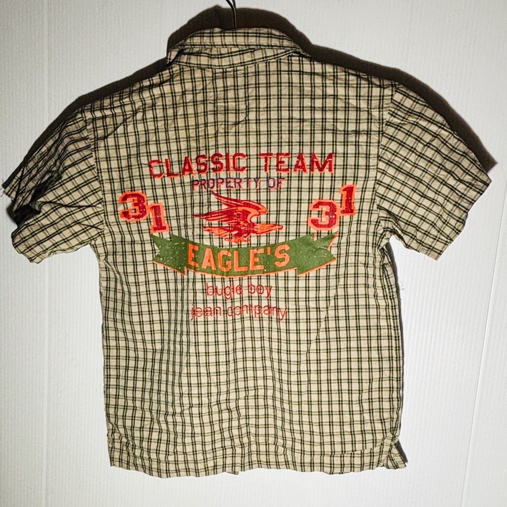 Bugle Boy Plaid Shirt with Red and Green Accents